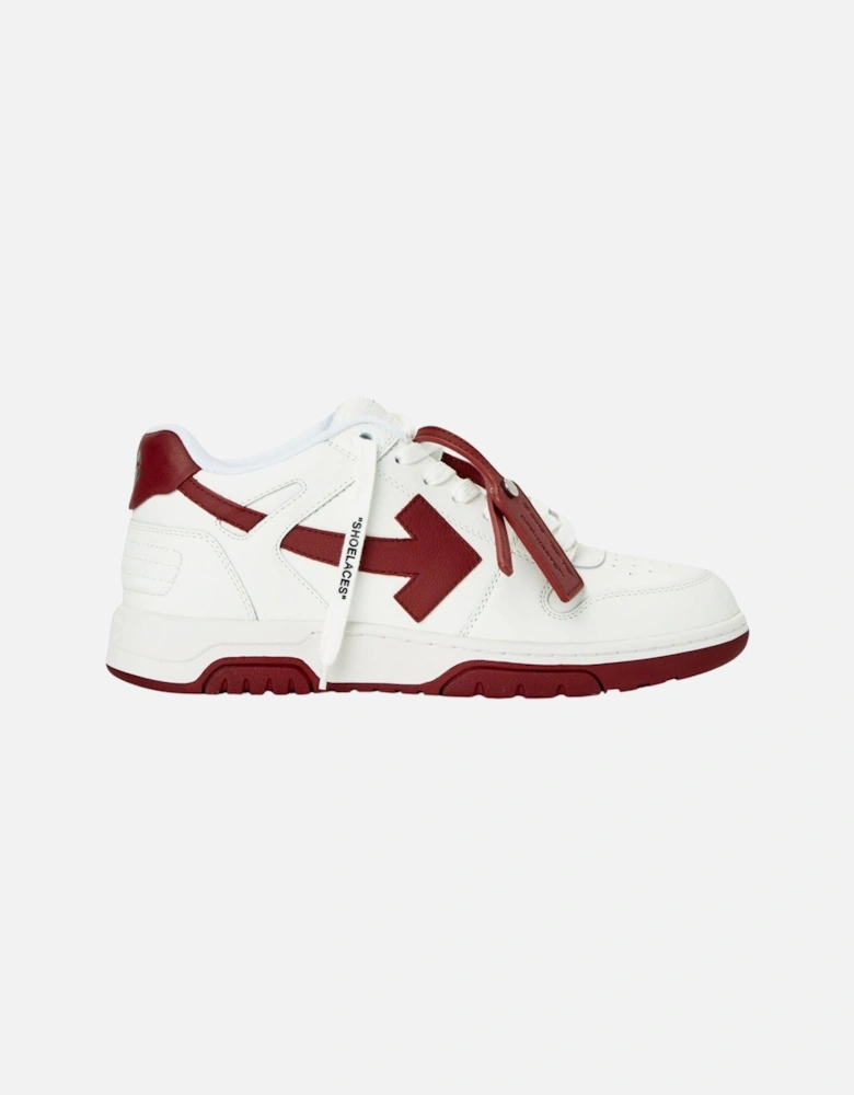 Out Of Office Low Top White Burgundy Leather Sneakers