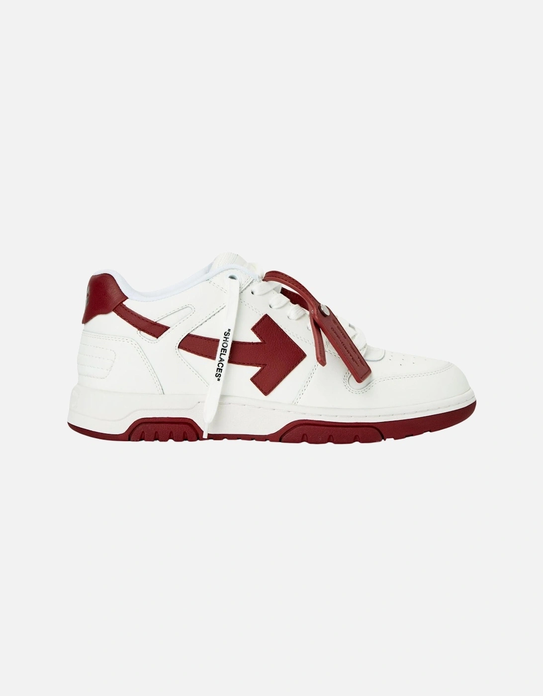 Out Of Office Low Top White Burgundy Leather Sneakers, 4 of 3