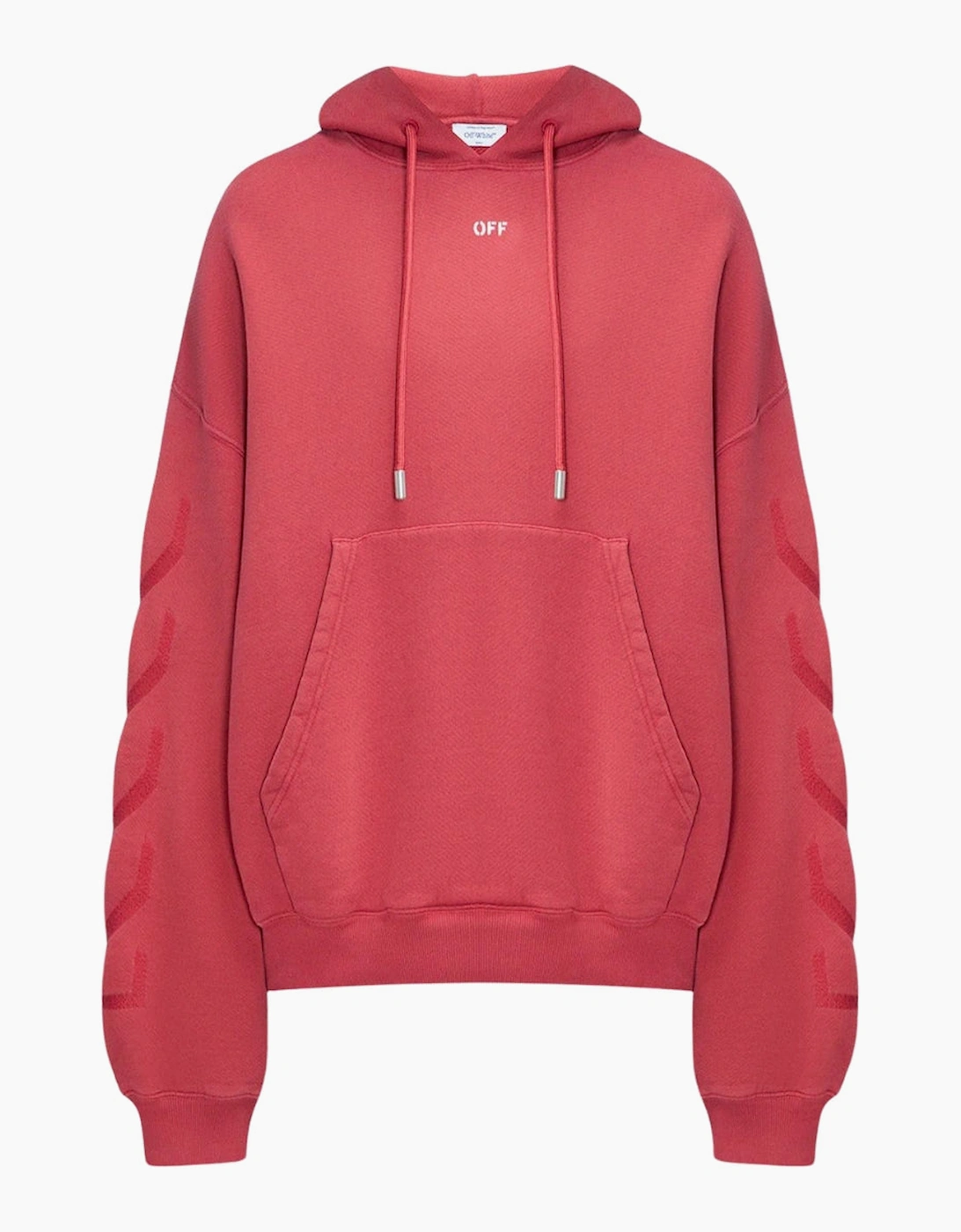 Off-White OFF-WHITE Men's Off White St Matthew Design Skate Fit Washed Red Hoodie