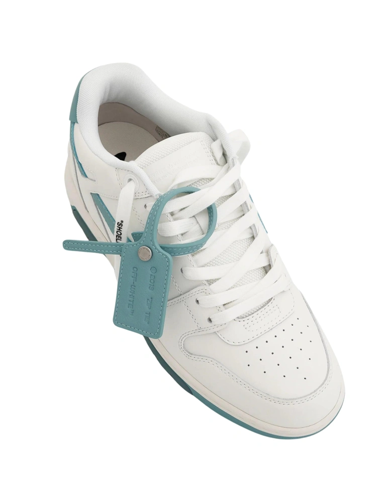Out Of Office Low Top White Celadon Leather Sneakers