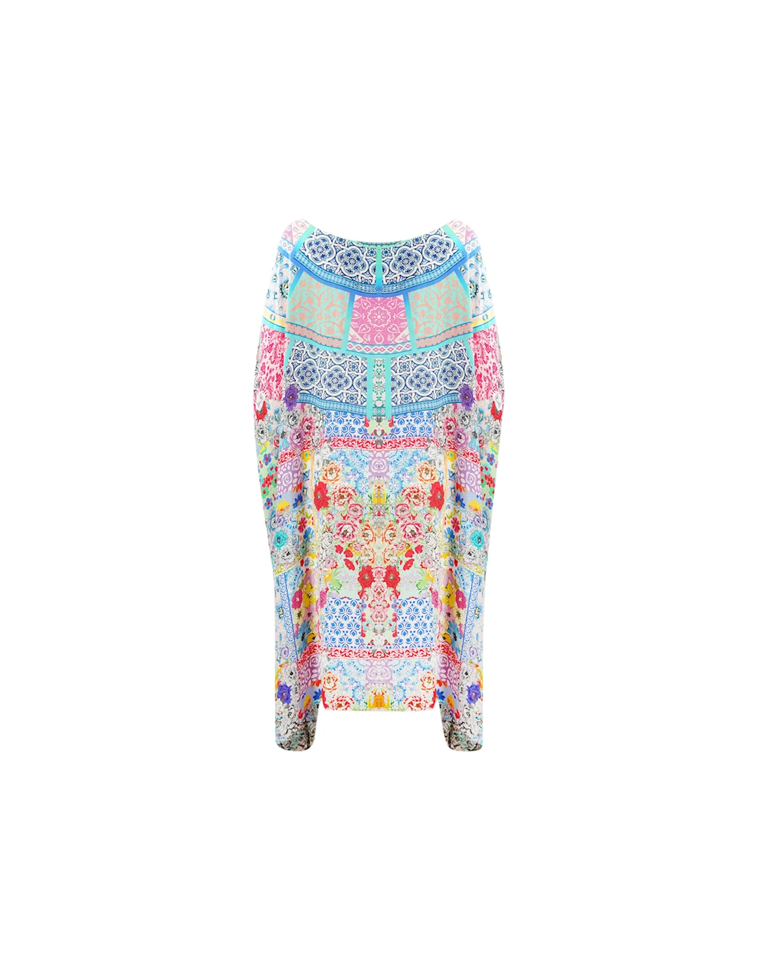 Martinique 12004 Multi Coloured Floral Short Box Kaftan Cover Up