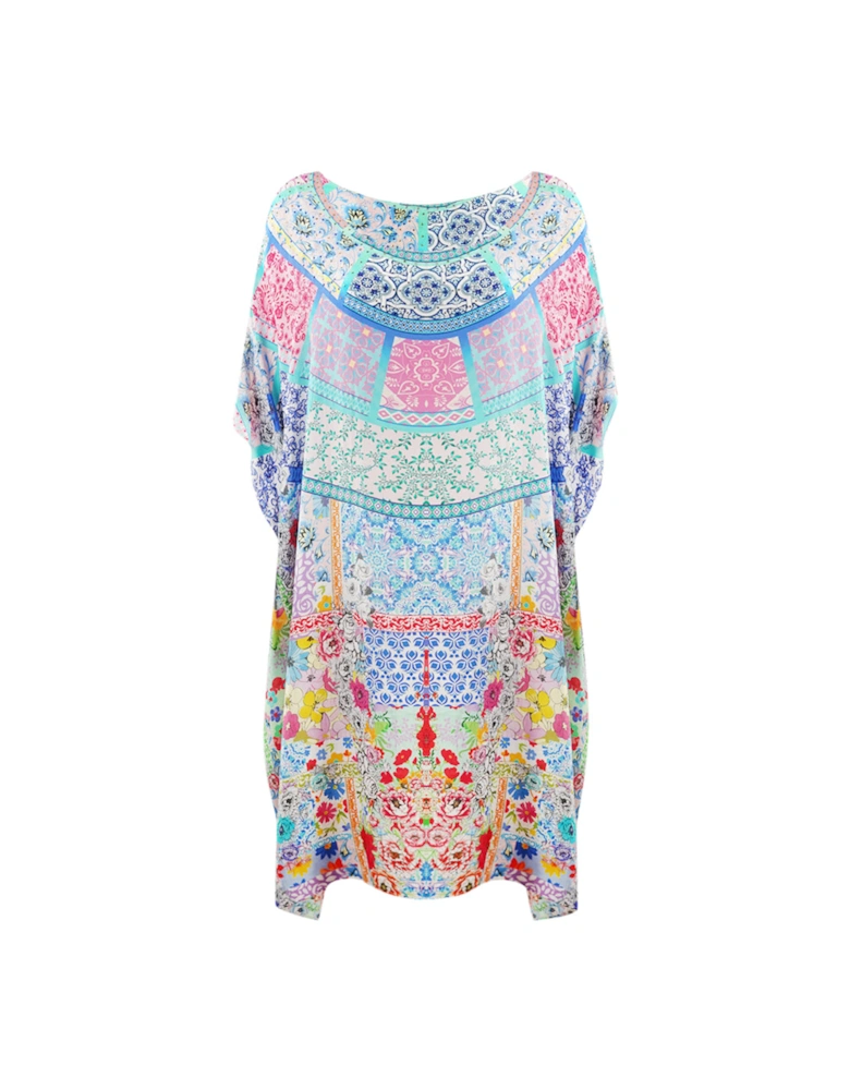 Martinique 12004 Multi Coloured Floral Short Box Kaftan Cover Up