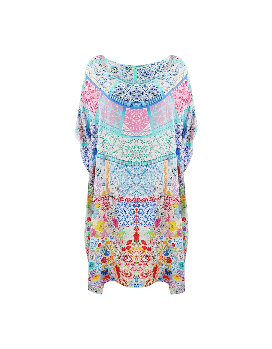 Martinique 12004 Multi Coloured Floral Short Box Kaftan Cover Up, 3 of 2