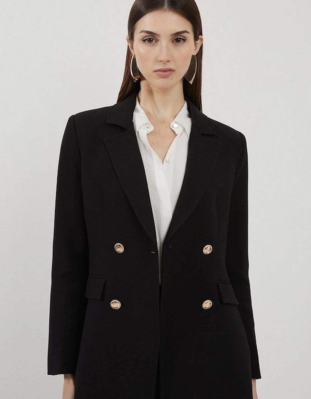 Compact Stretch Essential Tailored Doubled Breasted Blazer, 4 of 3
