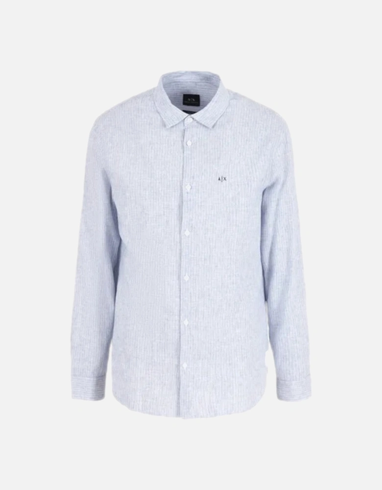 Linen Striped Shirt 61AH White/Blue