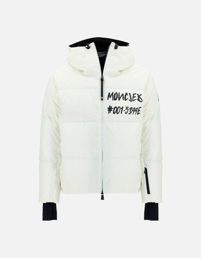 Grenoble Mazod Logo Printed Puffer White Hooded Jacket