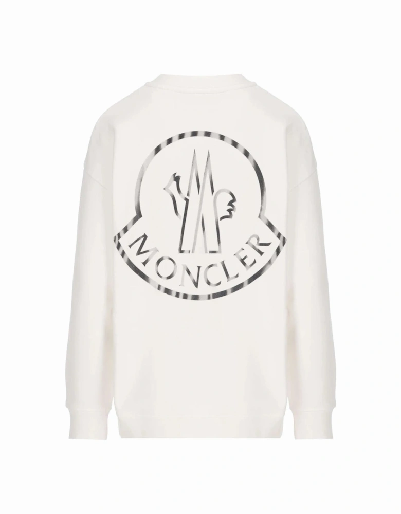 Detailed Logo On Back White Sweatshirt