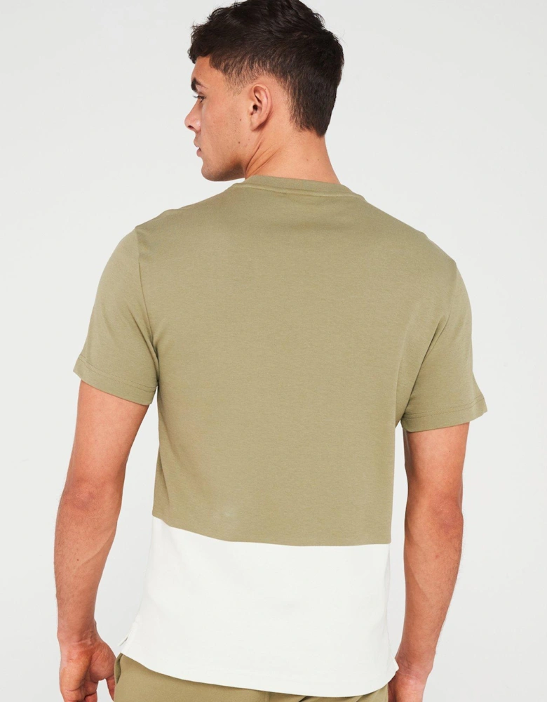 Colourblock Interlock T-Shirt - Khaki 
