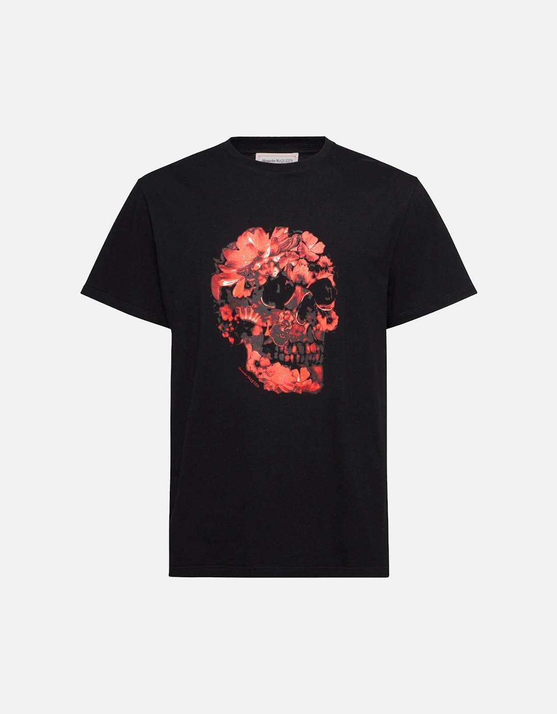 Wax Flower Skull Printed T-shirt Black, 6 of 5