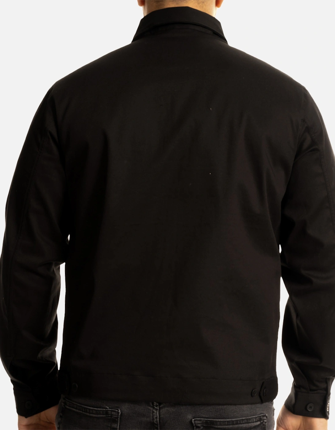 Mens Short Showerproof Cotton Jacket (Black)