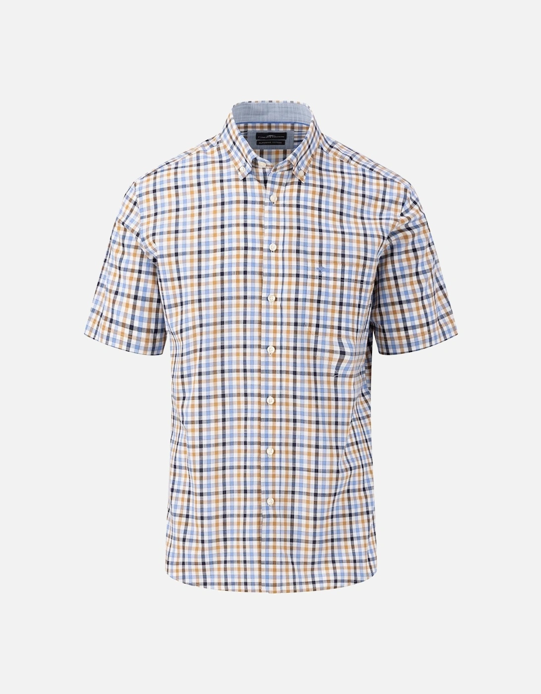Fynch-hatton Short Sleeve Check Shirt Navy, 3 of 2