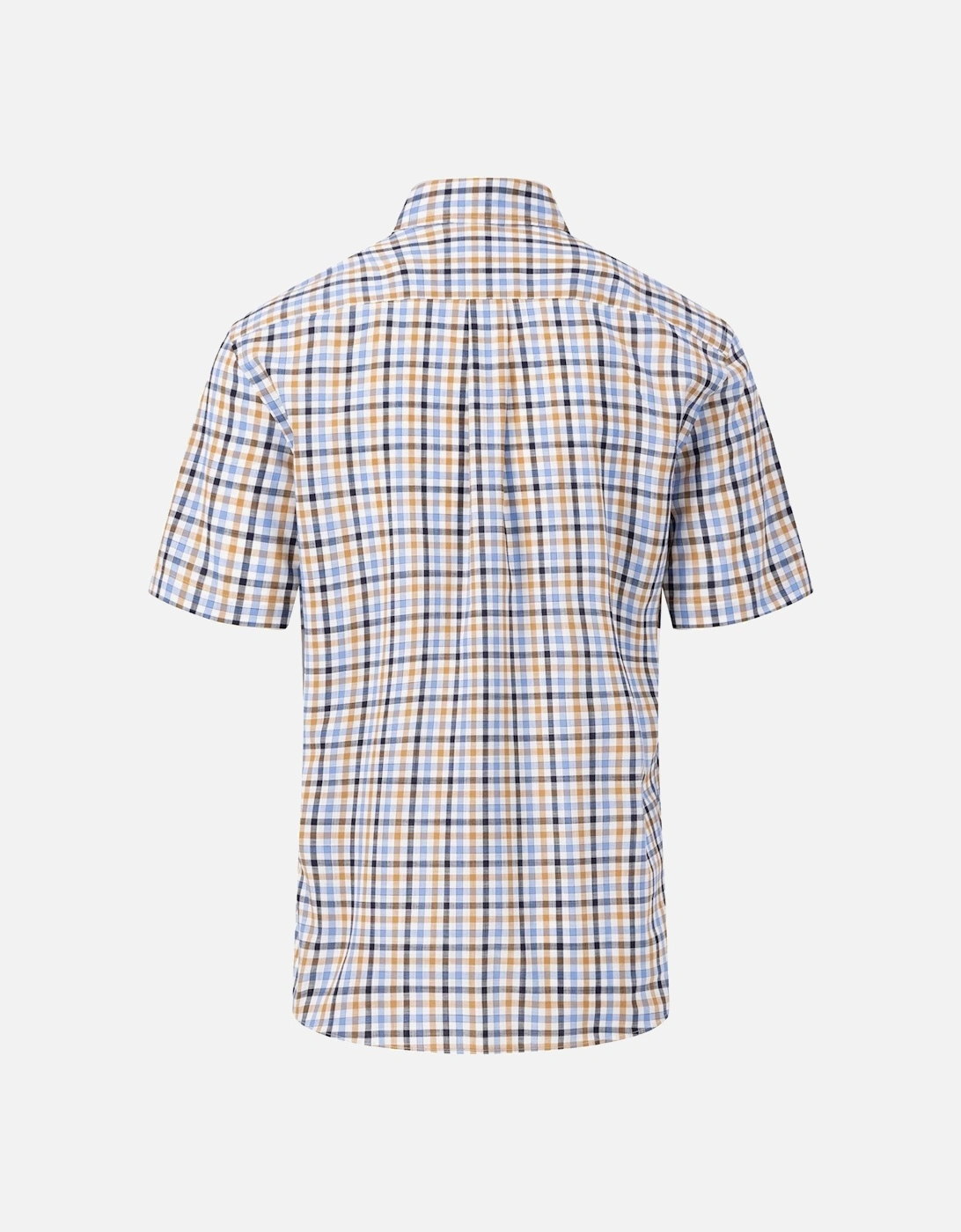 Fynch-hatton Short Sleeve Check Shirt Navy