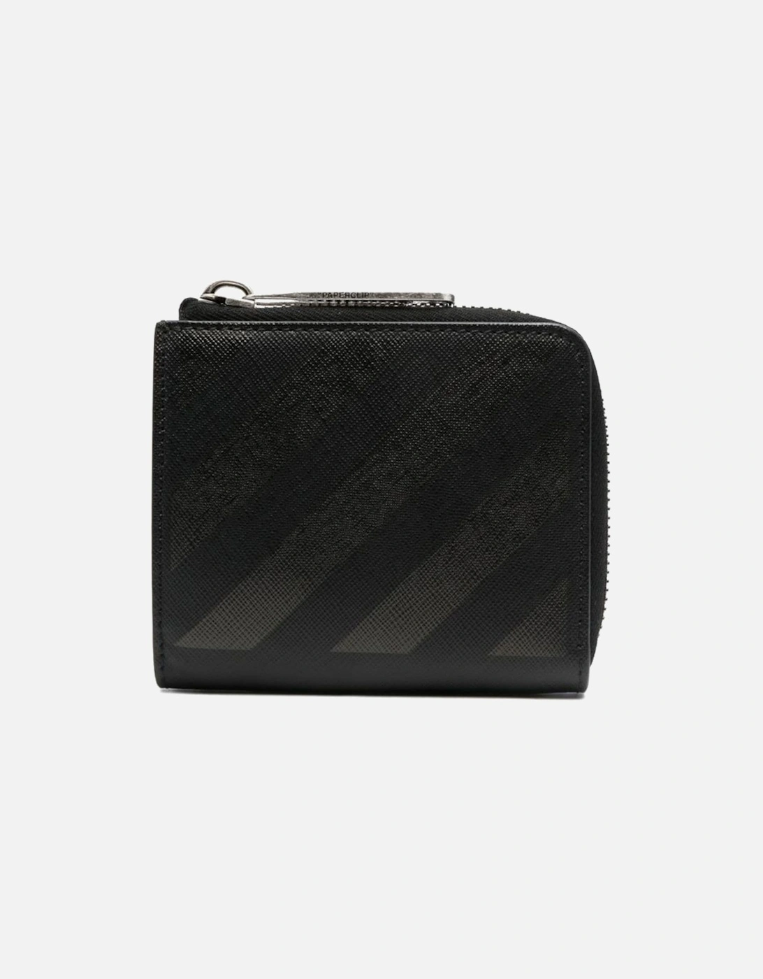 Diag-Stripe Leather Zip Wallet in Black, 4 of 3