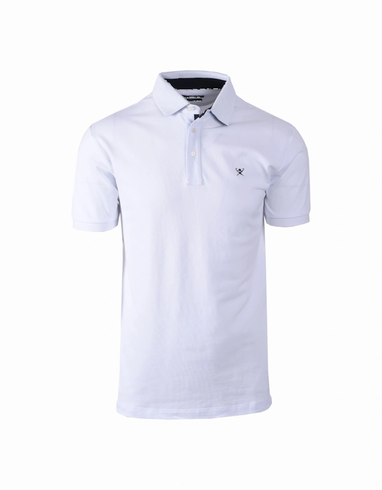 Swim Trim Palm Polo Shirt White