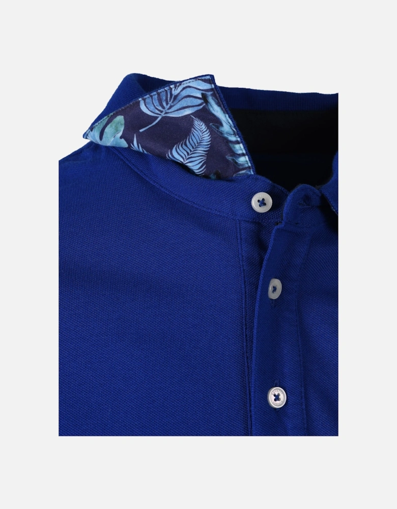 Swim Trim Palm Polo Shirt Cobalt