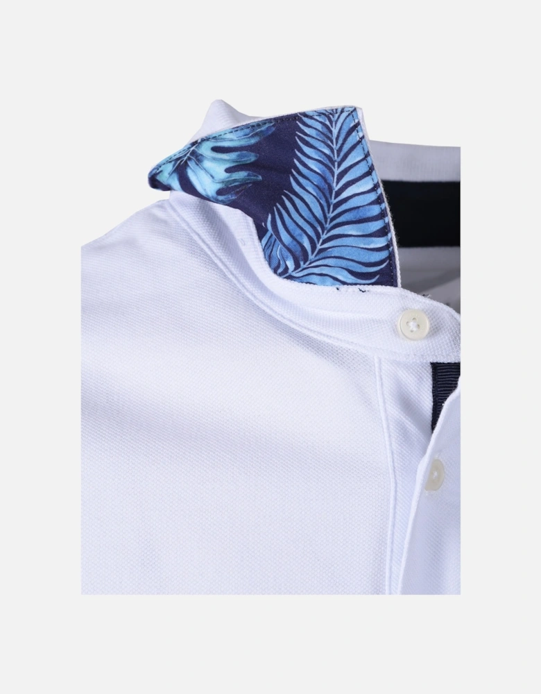 Swim Trim Palm Polo Shirt White