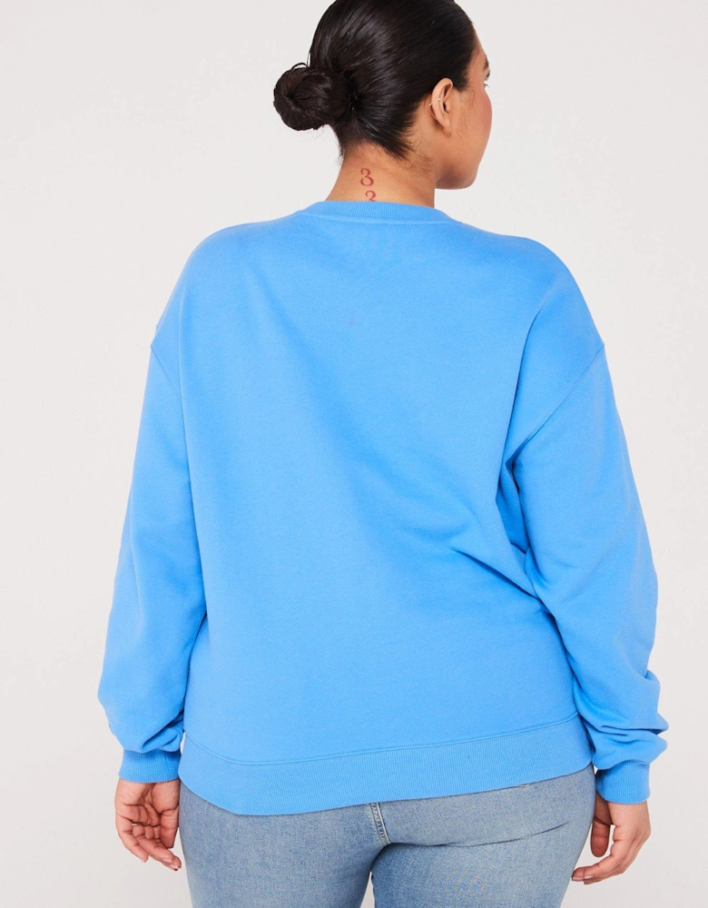 Plus Size Logo Sweatshirt - Blue