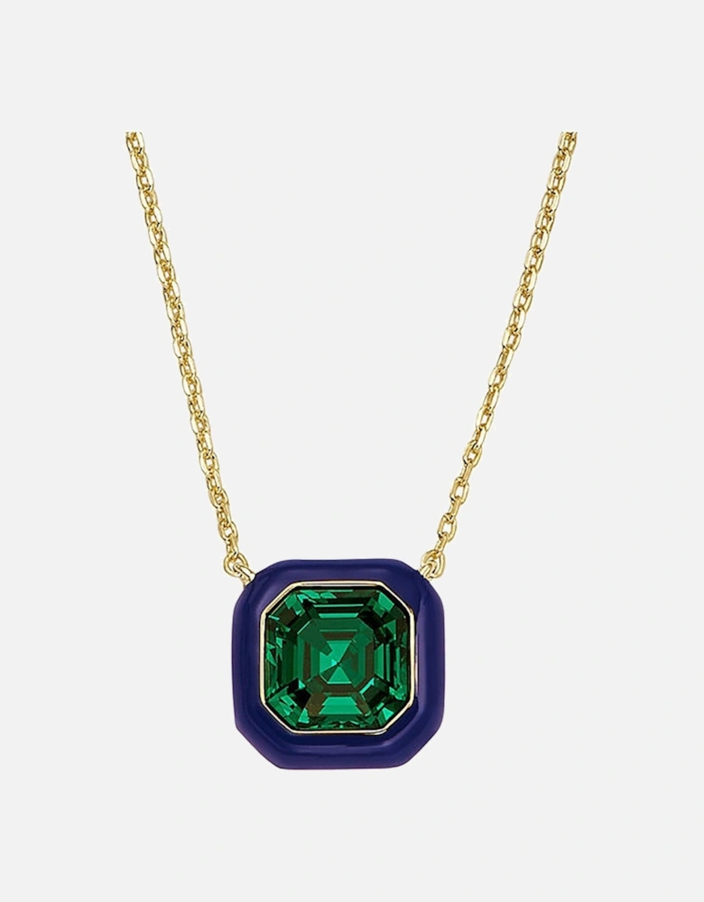 Green Crystal and Enamel Necklace