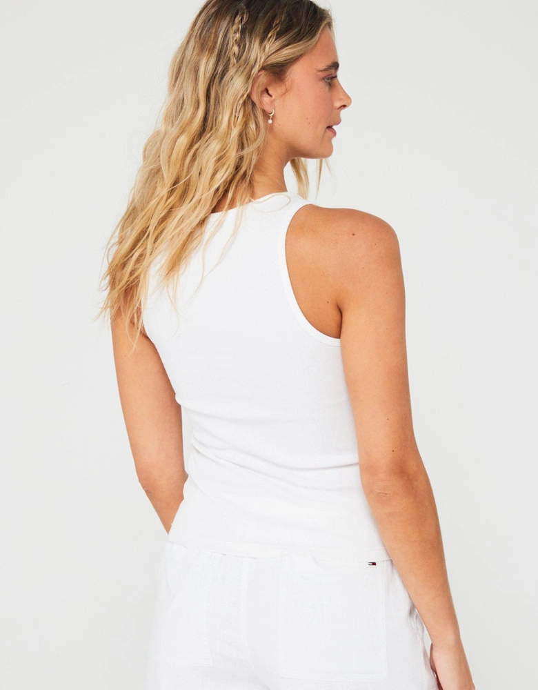 Essential Ribbed Vest Top - White