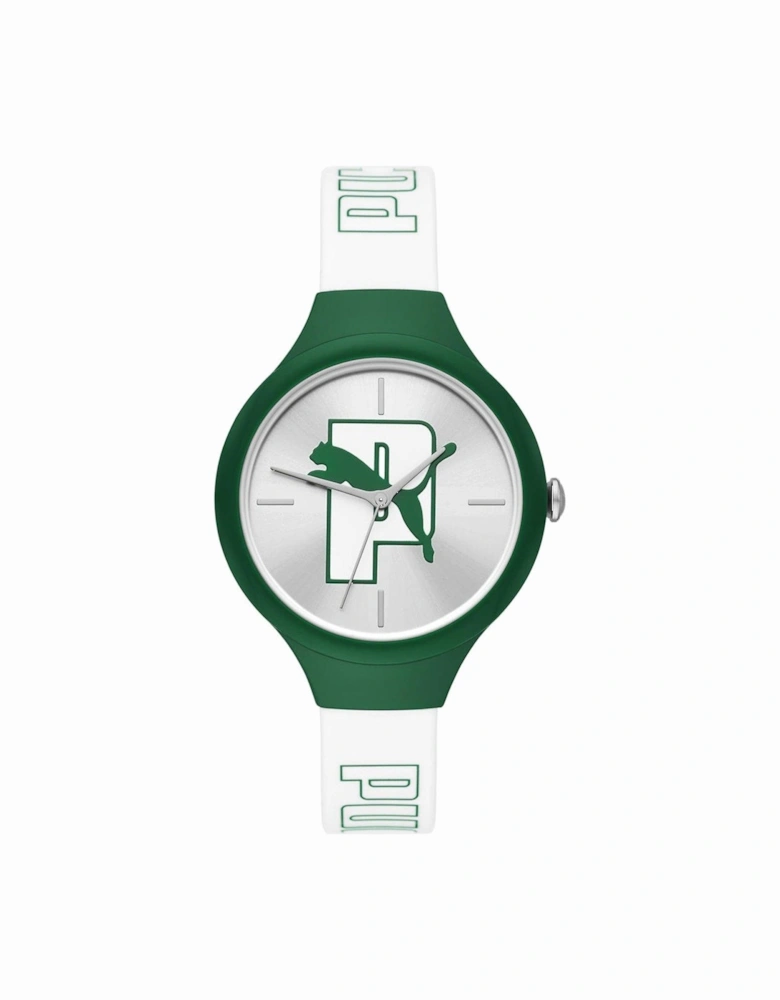 Contour 3-Hand Green and White Polyurethane Watch