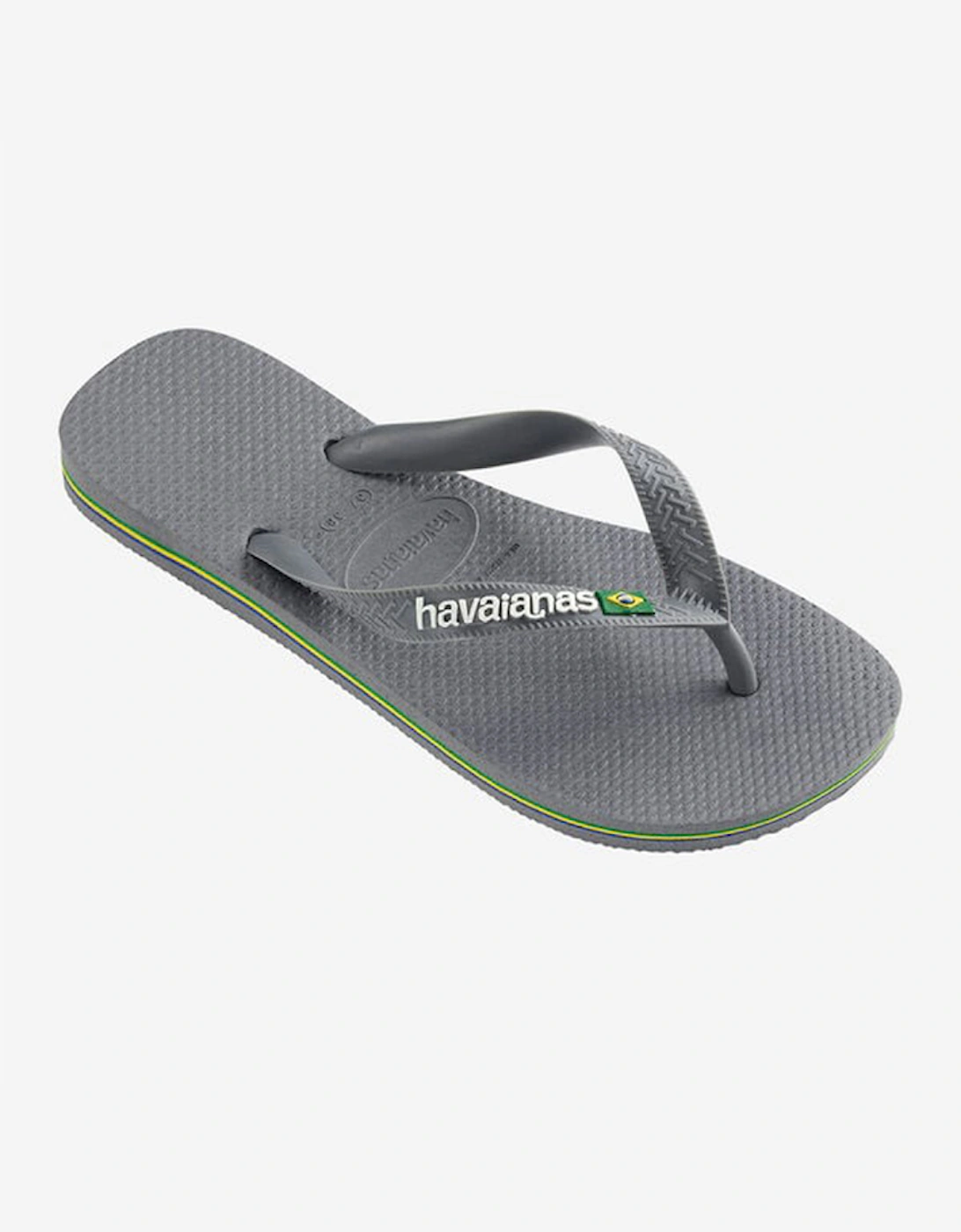 Men's Havaianas Men's Brasil Logo Flip Flops - Grey - Size: 10/9.5/9