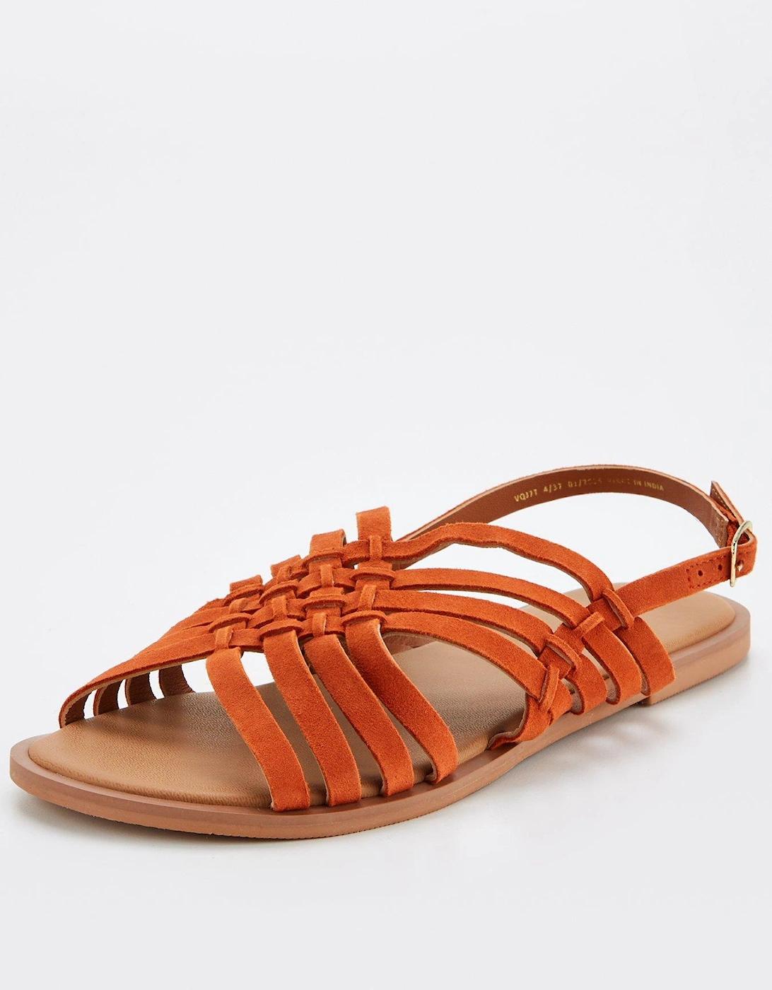 Extra Wide Fit Leather Strappyweave Sandal, 7 of 6