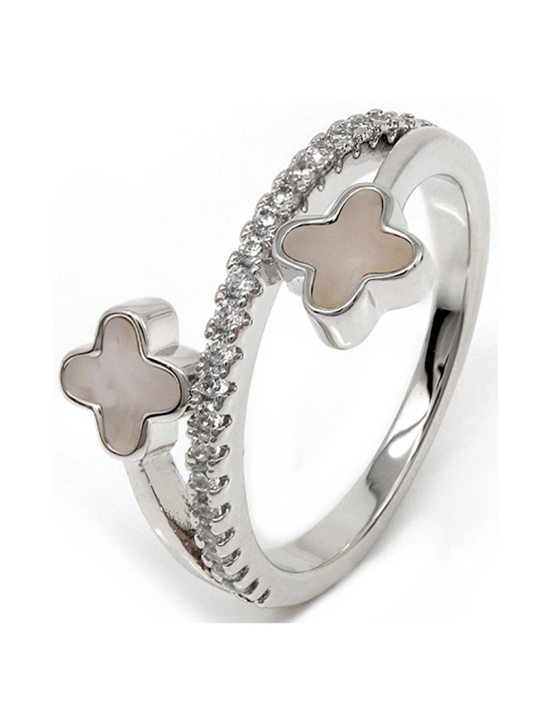 Adjustable Luck Ring - Silver & Pearl