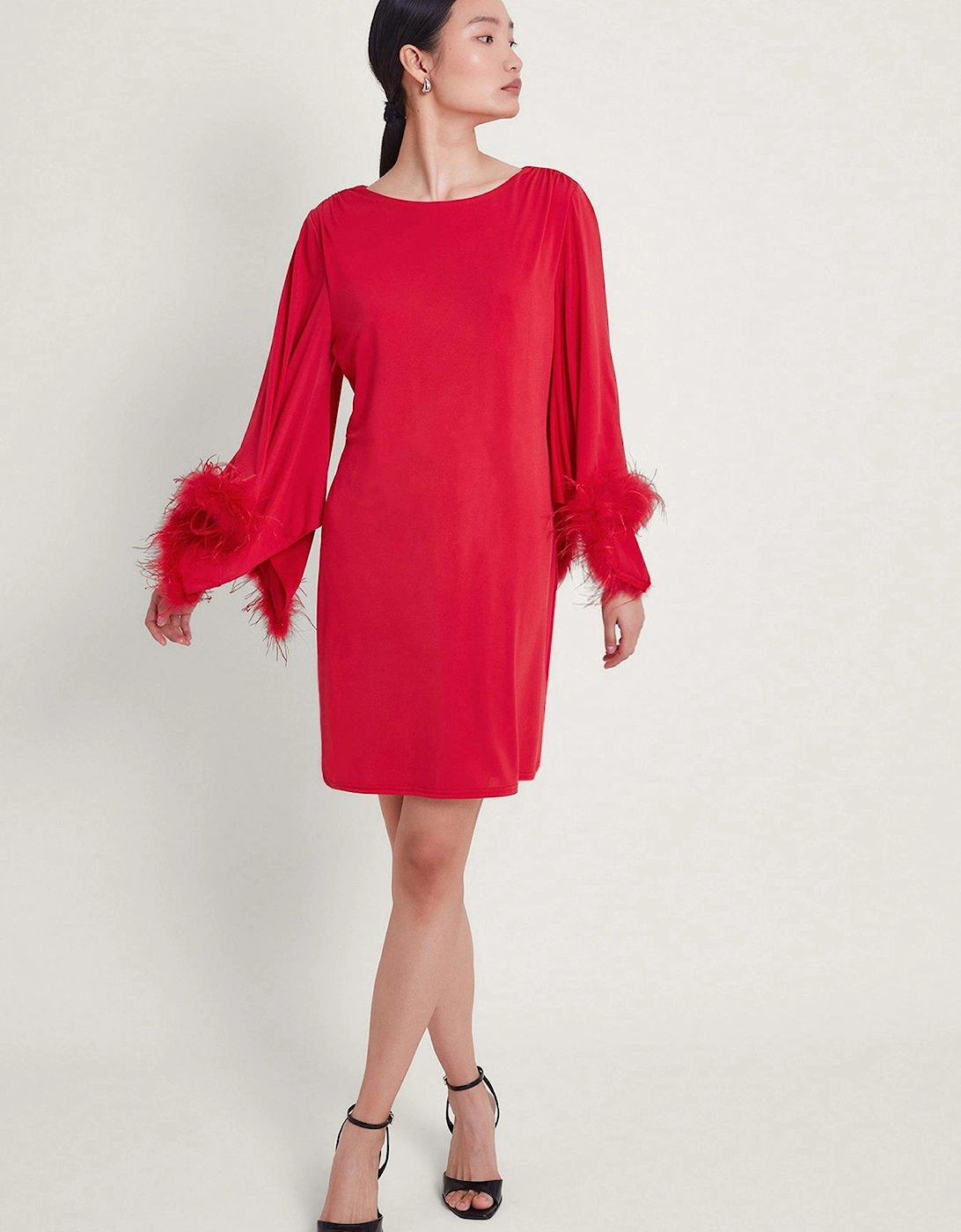 Fi Feather Tunic Dress - Red, 3 of 2