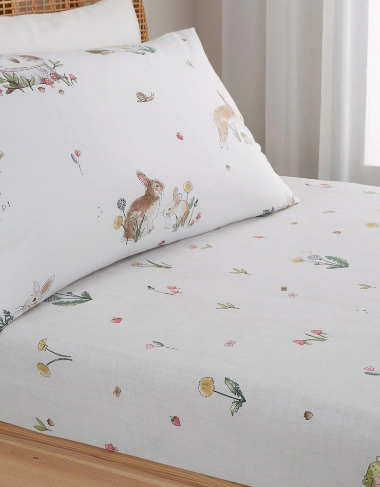 Bunny Rabbit Friends Single Fitted Sheet