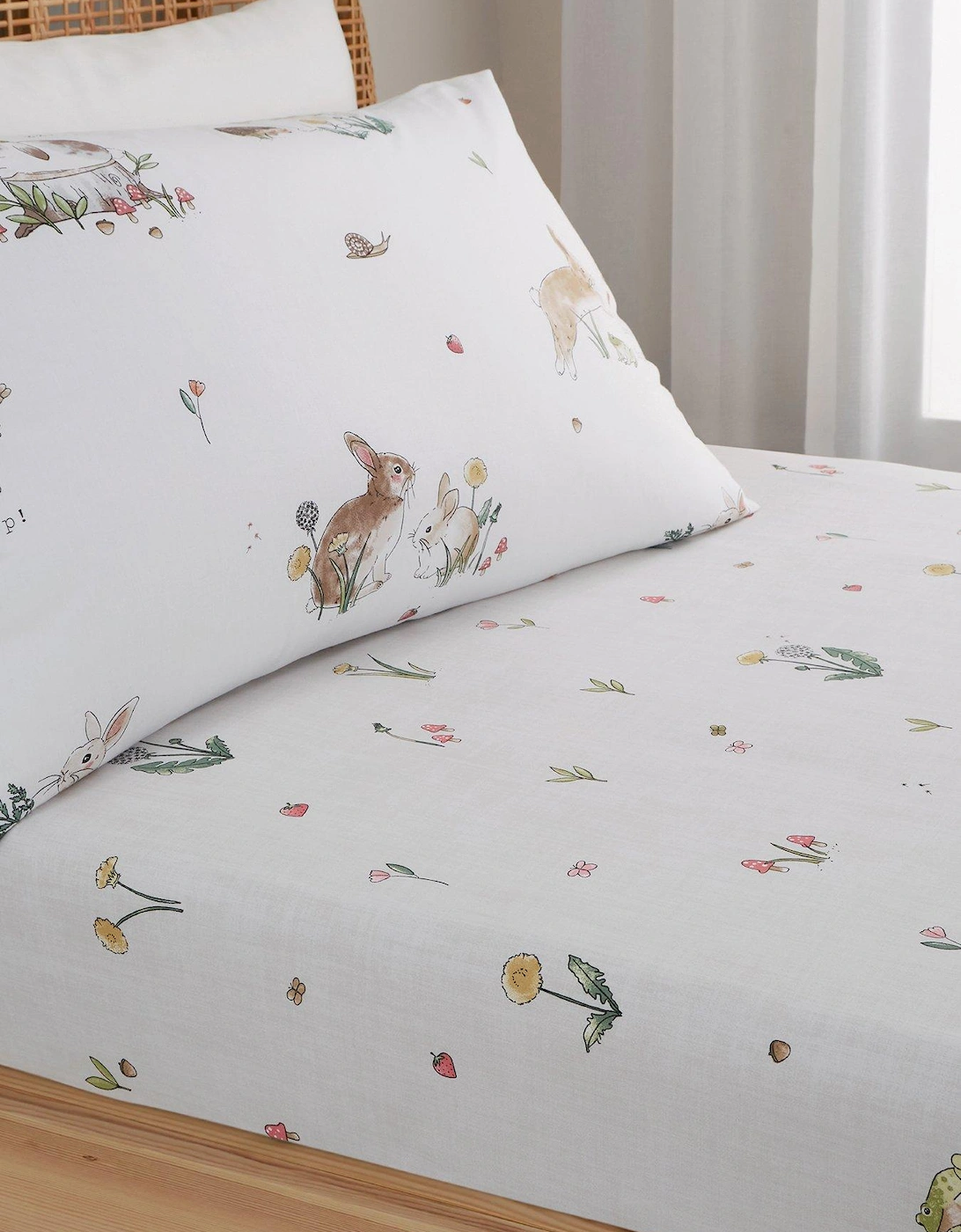 Bunny Rabbit Friends Single Fitted Sheet, 2 of 1