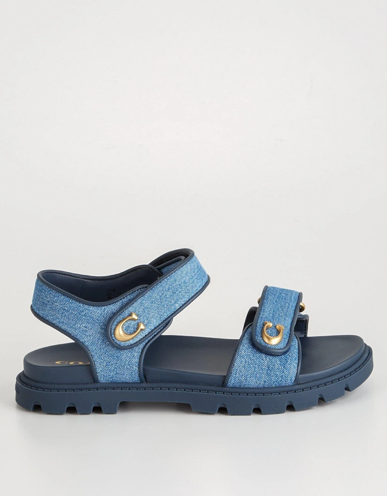 Brynn Denim Sandals - Blue