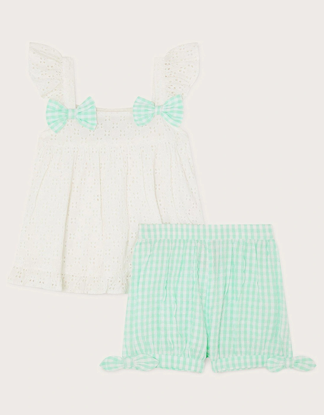 Baby Girls Broderie Set - Mint, 2 of 1