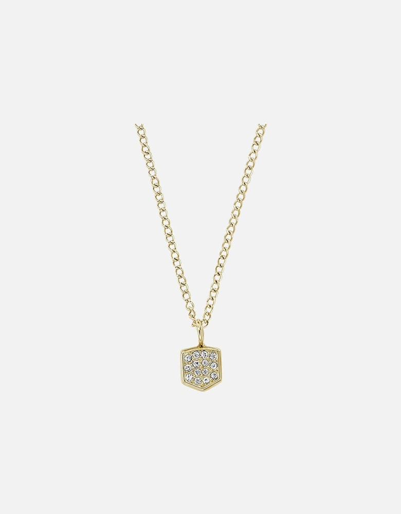 Harlow Gold Tone Clear Glass Crystal Necklace