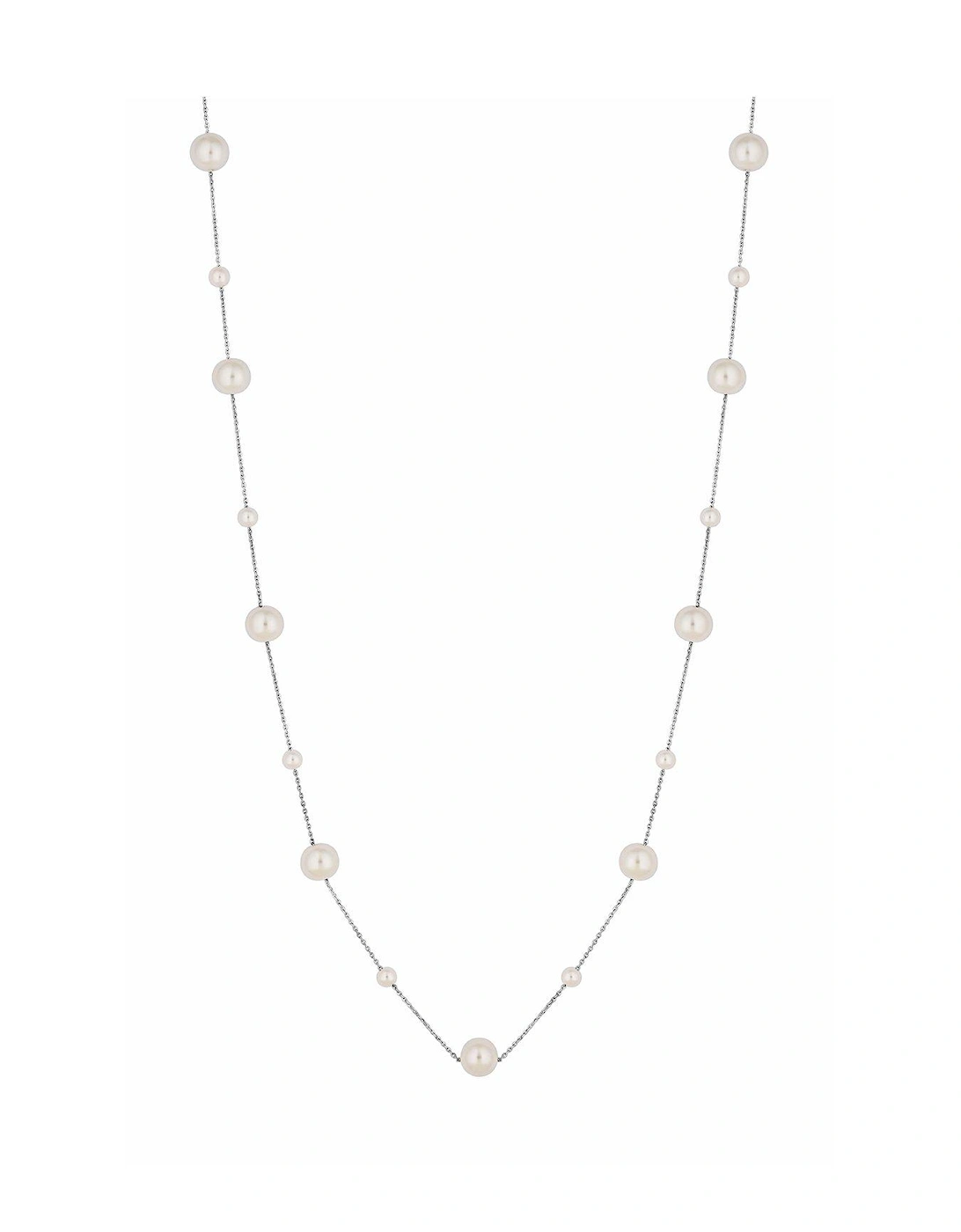 Silver Plated Cream Pearl Adjustable Necklace, 2 of 1