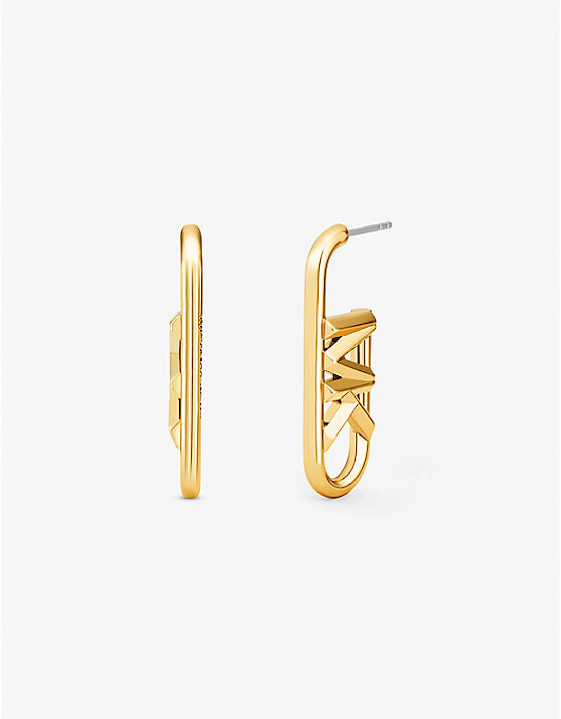 Precious Metal-Plated Brass Empire Logo Earrings, 2 of 1