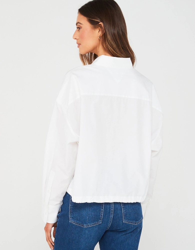 Drawstring Waist Shirt - White