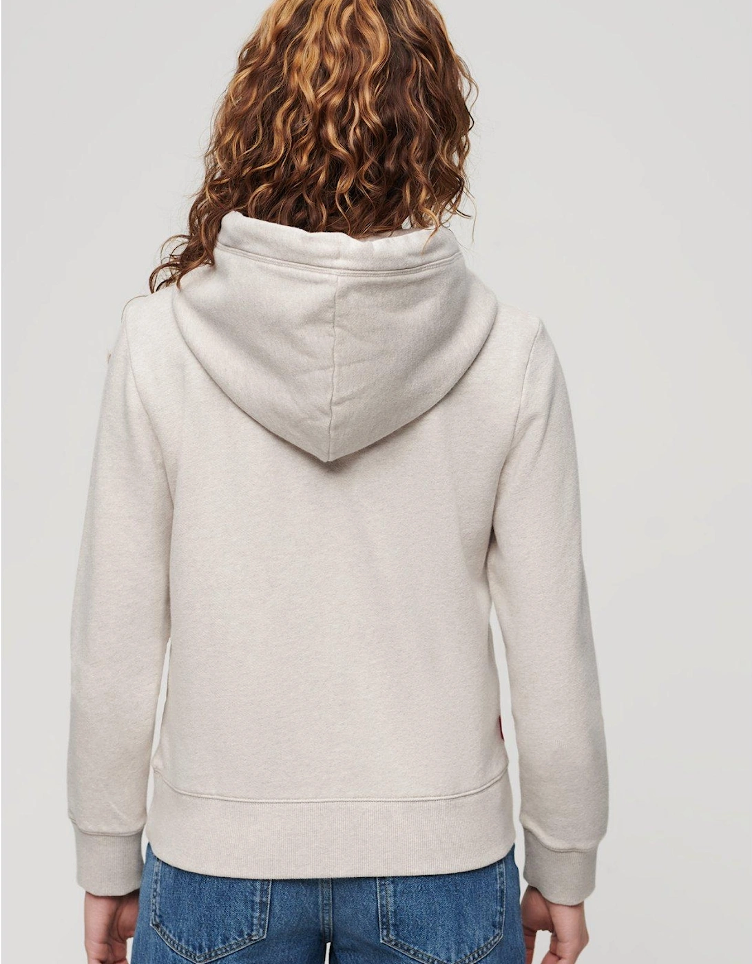 Embroidered Vl Graphic Hoodie - Cream