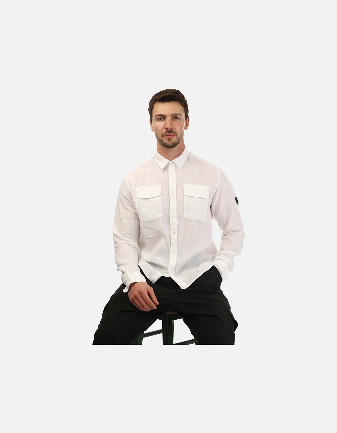 Mens Linen Pocket Shirt
