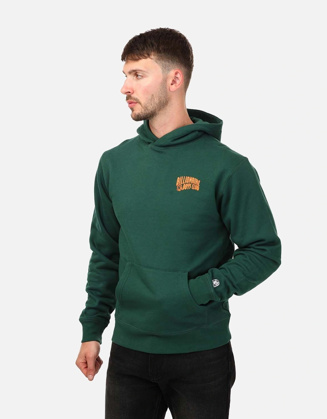 Mens Small Arch Logo Pullover Hoodie