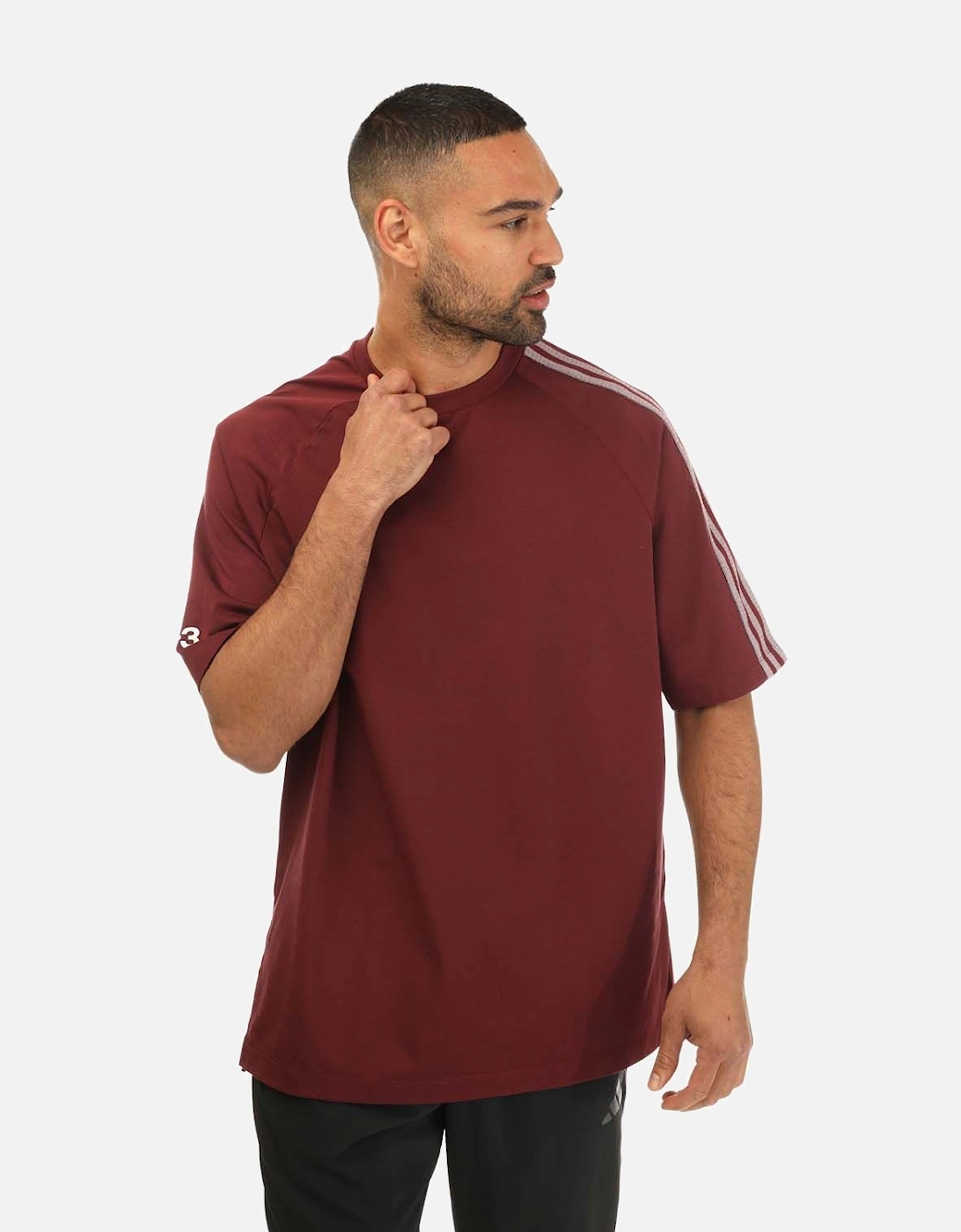 Mens 3 Stripes Short Sleeve T-Shirt
