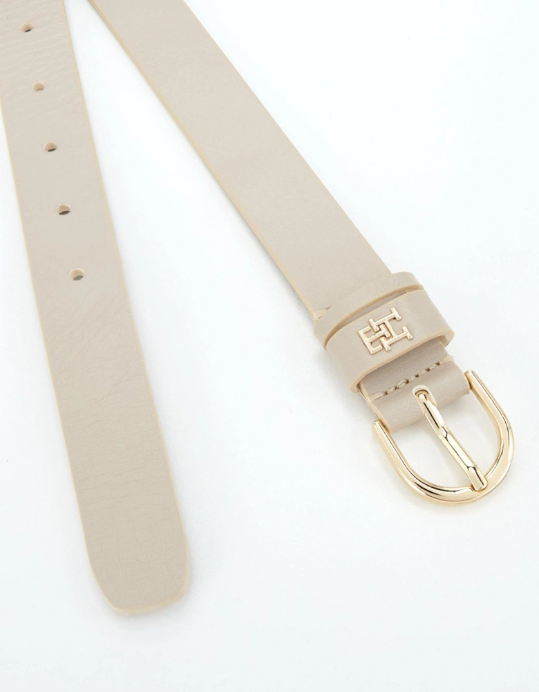 Essential Leather Belt - White