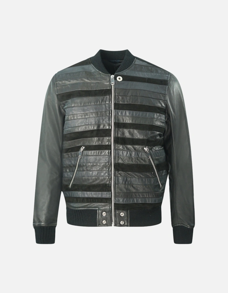 L-Roger Black Biker Leather Jacket