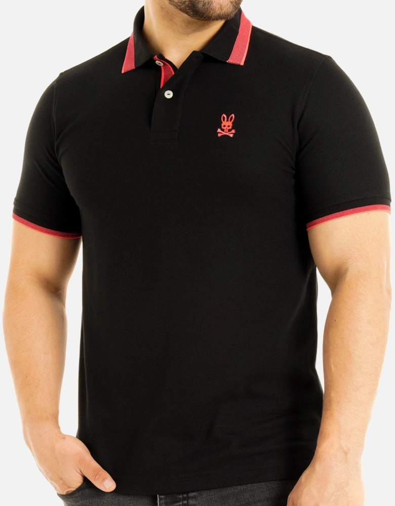 Mens Queensbury Pique Polo Shirt (Black)