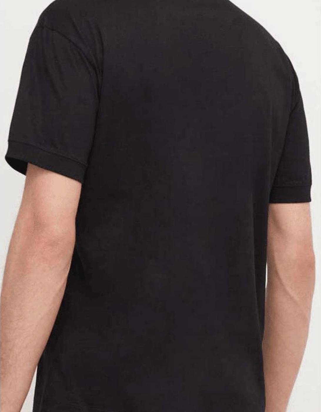 Cotton Rubberised Pixel Logo Black T-Shirt
