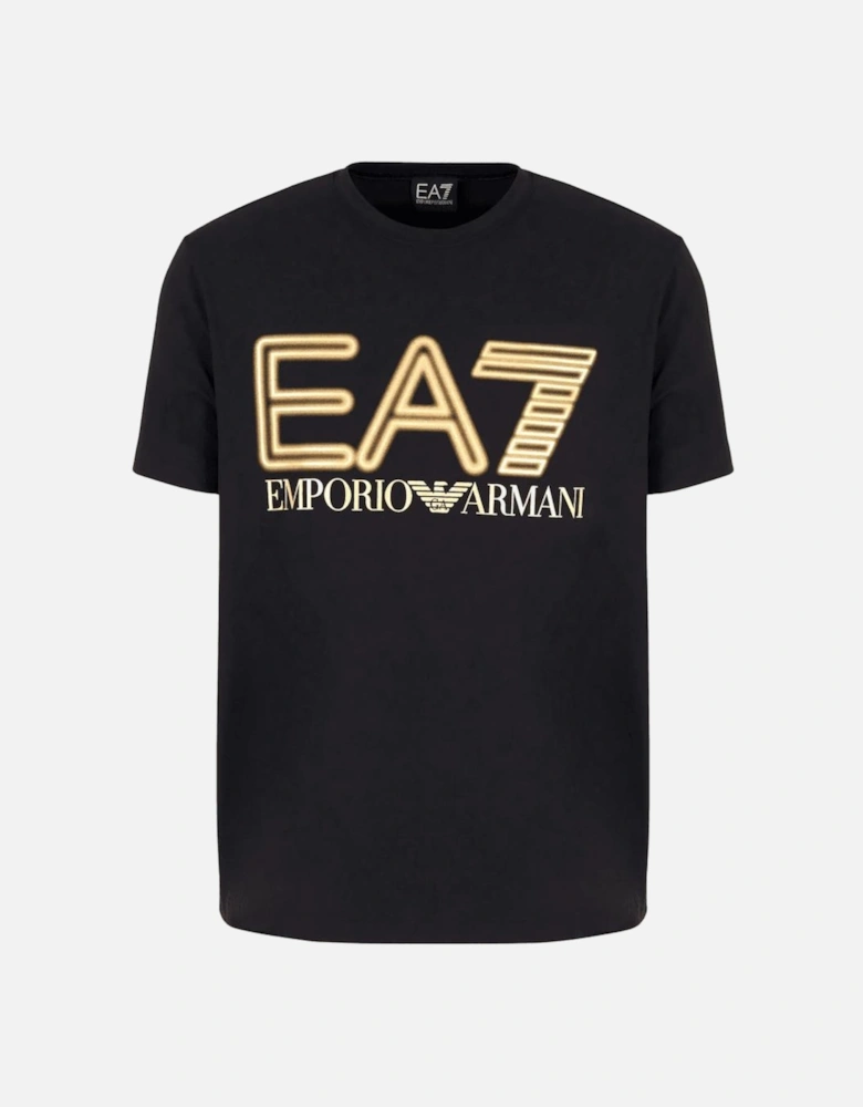 Cotton Printed Logo Black/Gold T-Shirt