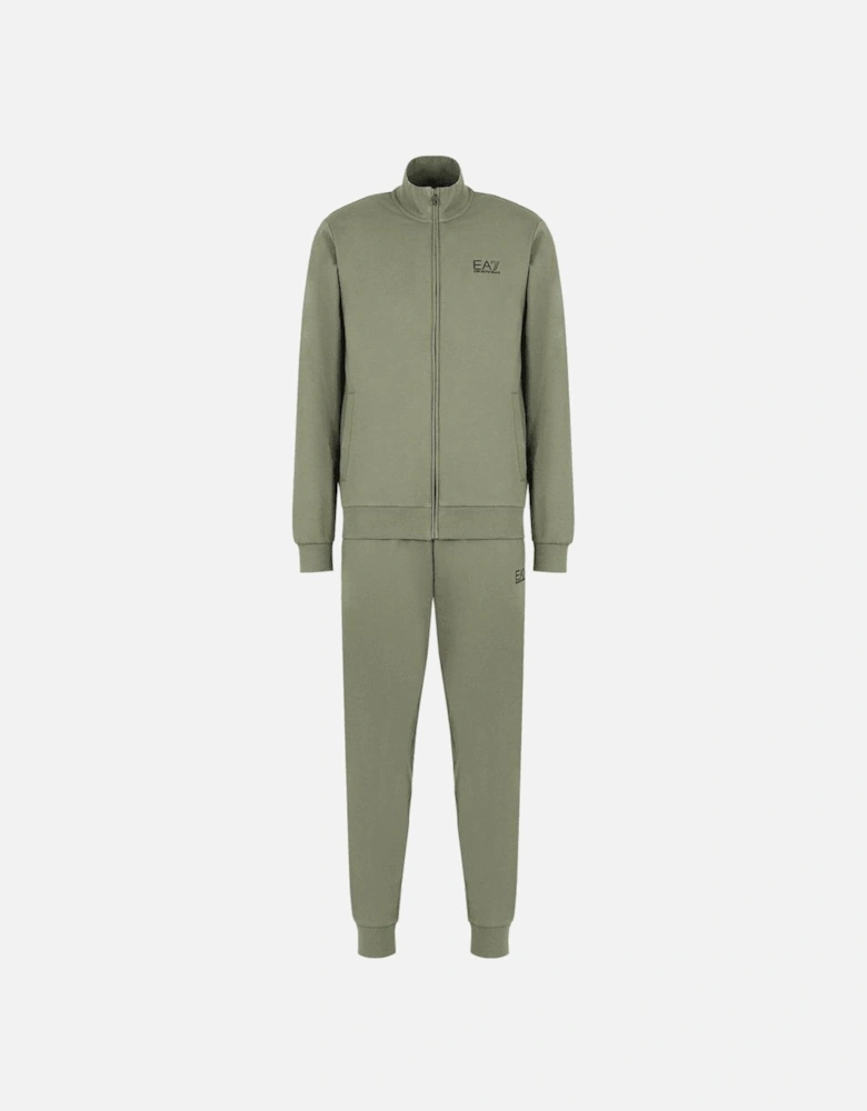 Funnel Neck Zip Military Green Polyester Tracksuit