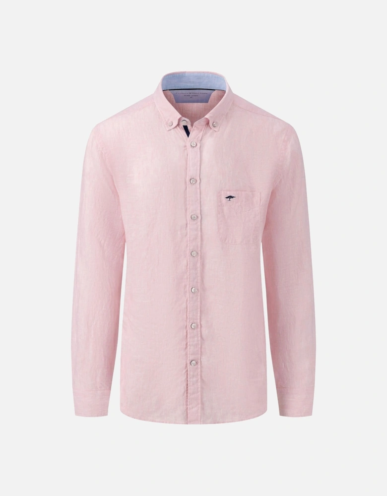 Fynch-hatton Long Sleeved Linen Shirt Blush