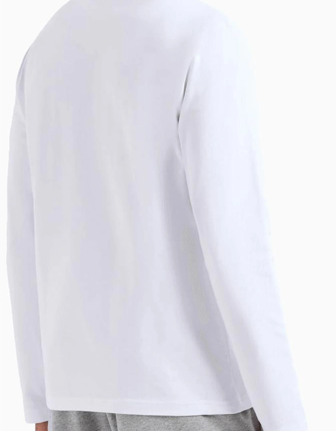 Cotton Printed Logo White/Silver Long Sleeve T-Shirt