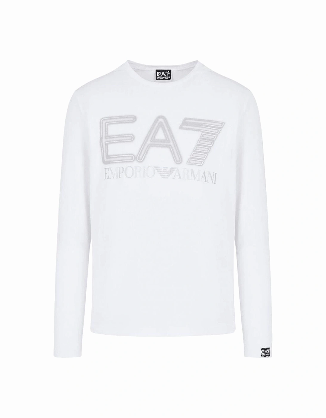 Cotton Printed Logo White/Silver Long Sleeve T-Shirt, 3 of 2