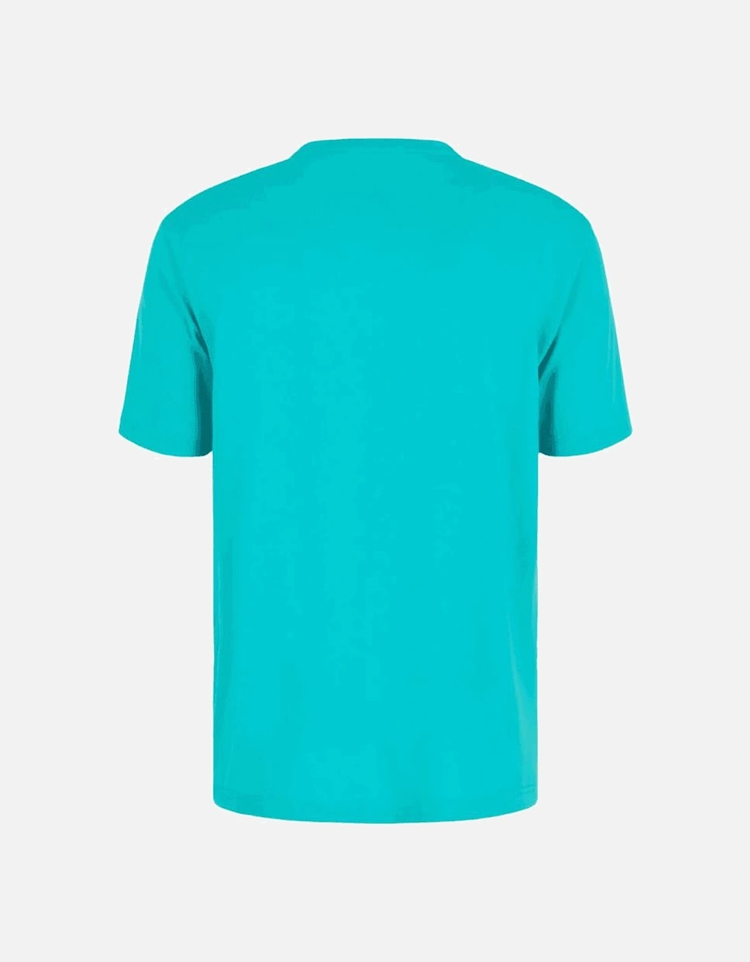 Cotton Silver Logo Turqoise Blue T-Shirt